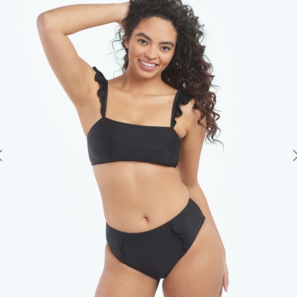 SUMMERSALT The Ruffle Oasis Black Bikini Bottom, Size 2 - Picture 7 of 7